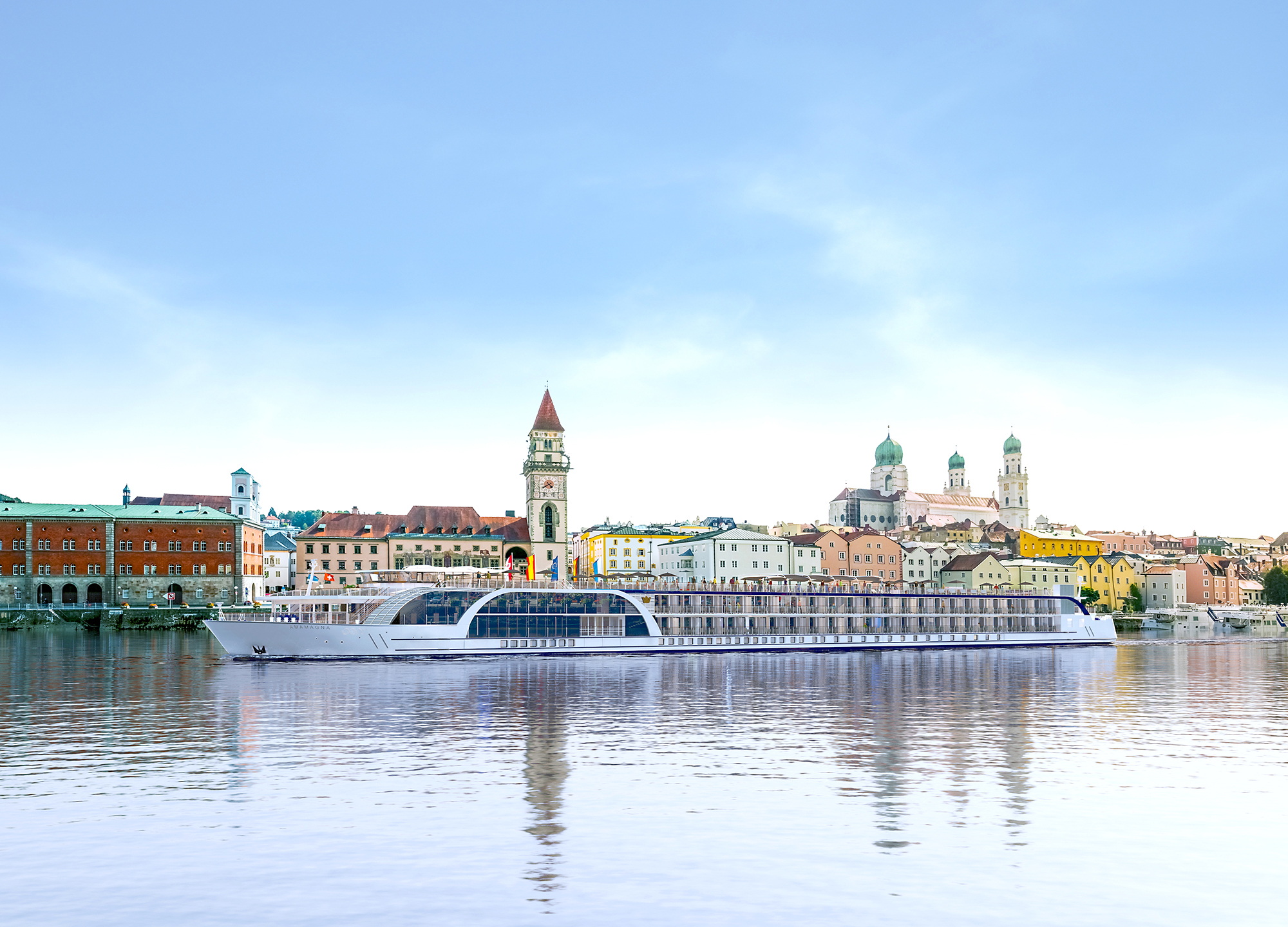 AmaWaterways river cruise ship AmaMagna at Passau on the Danube